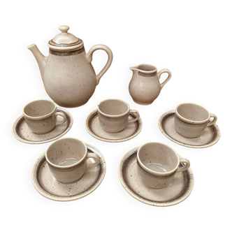 Ancien service thé café sarreguemines céramique beige vintage
