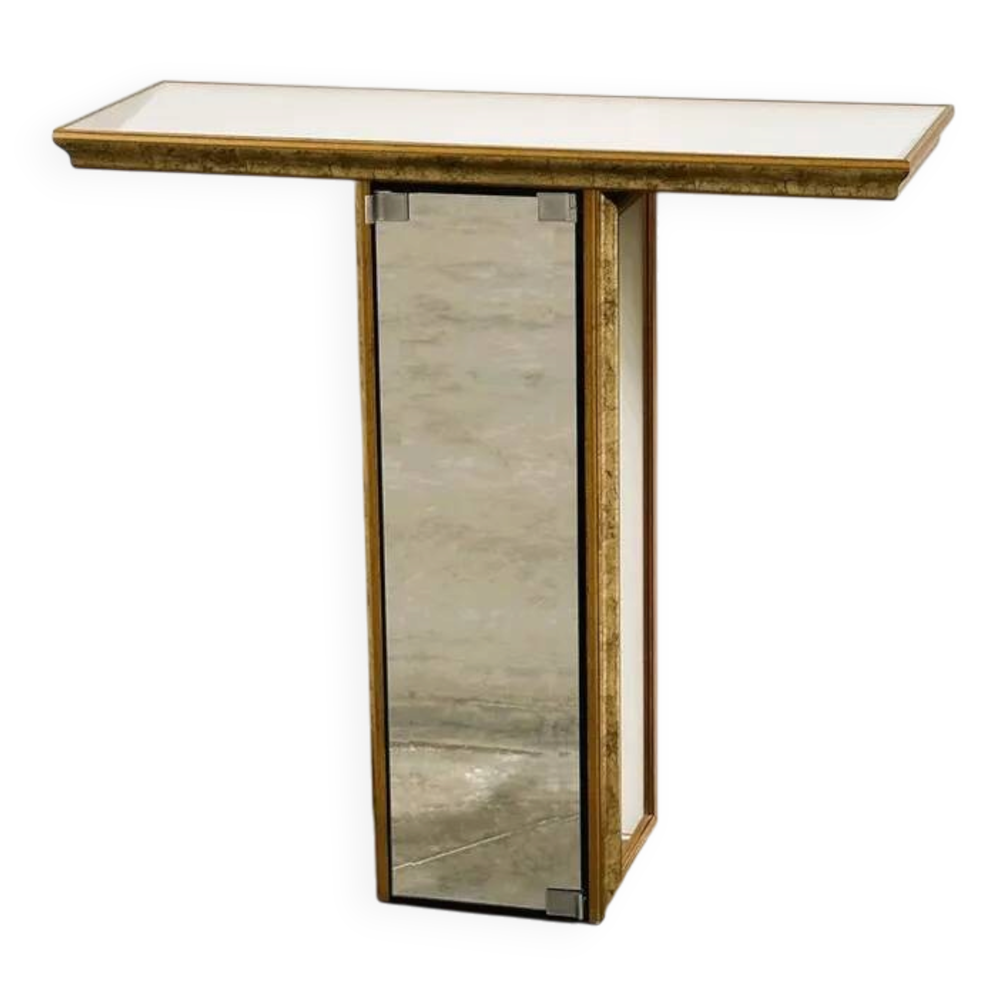 Vintage Deknudt Mirror Console with Hidden Cabinet, Belgium, 1970s