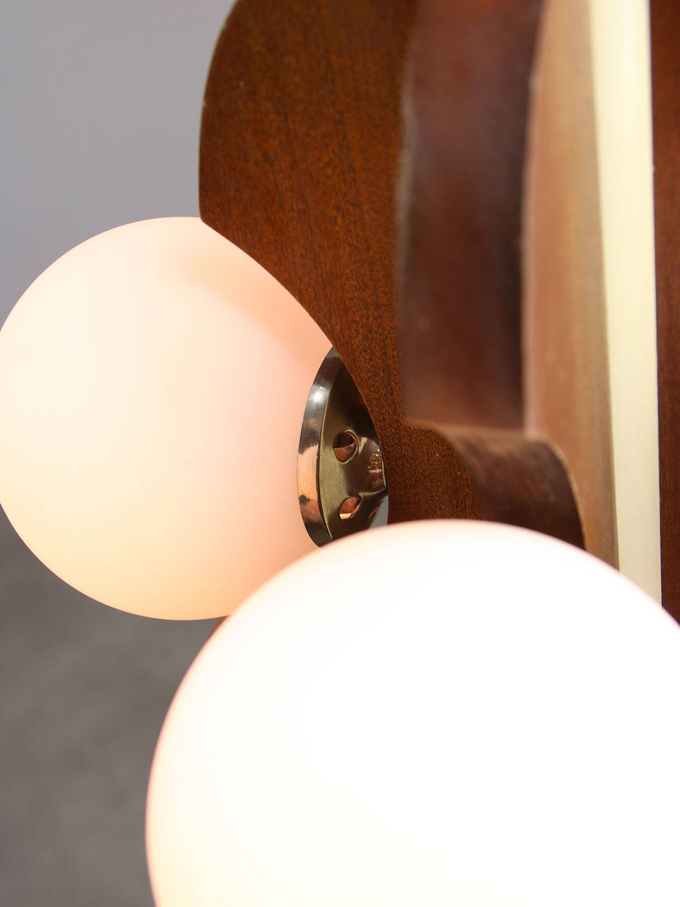 Mid-Century Scandinavian Chrome & Opaline Chandelier, 1960s