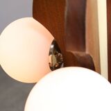 Lustre Mid-Century Scandinave en Chrome et Opaline, 1960s