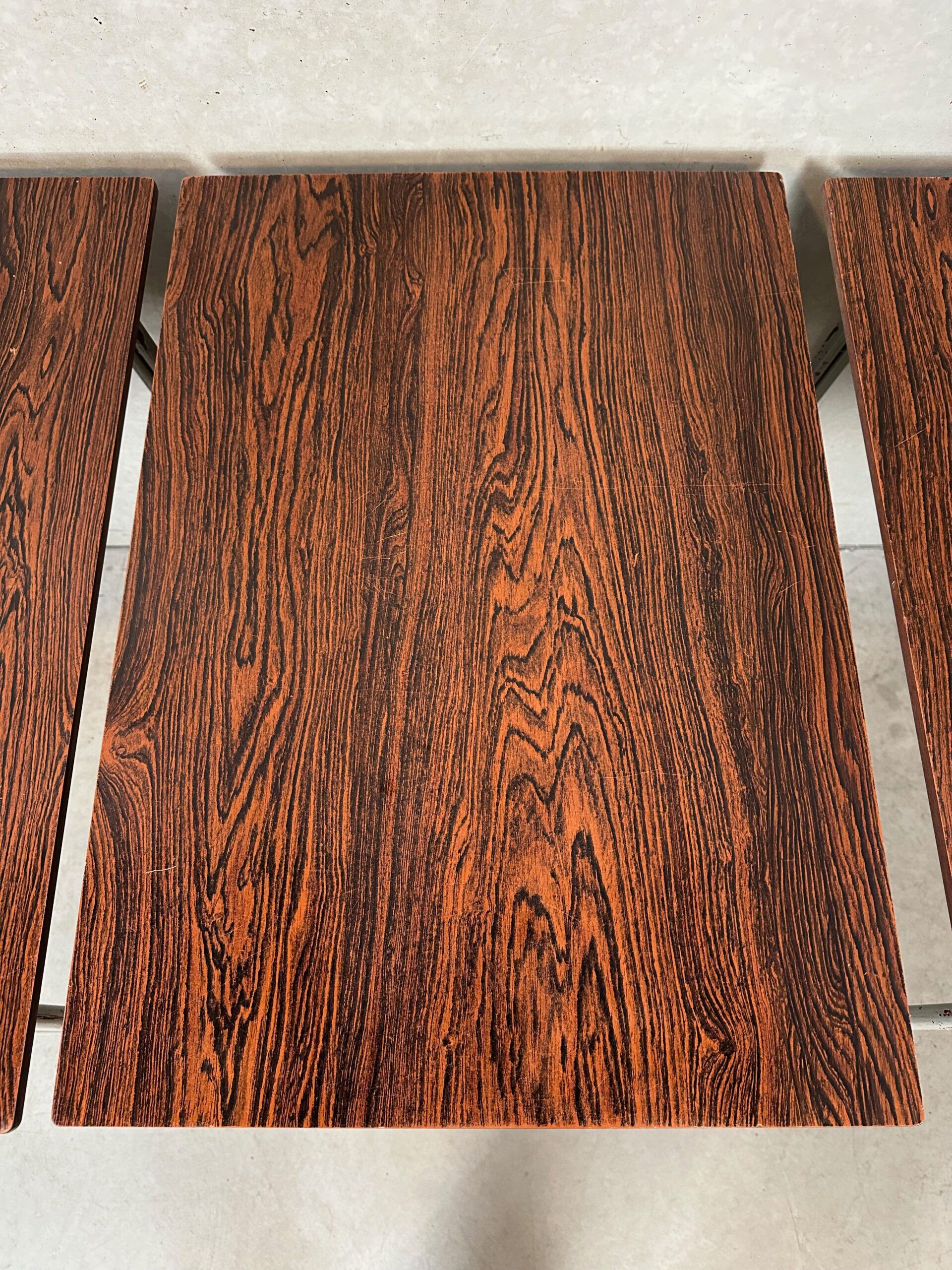 Vintage industrial school tables – steel and composite