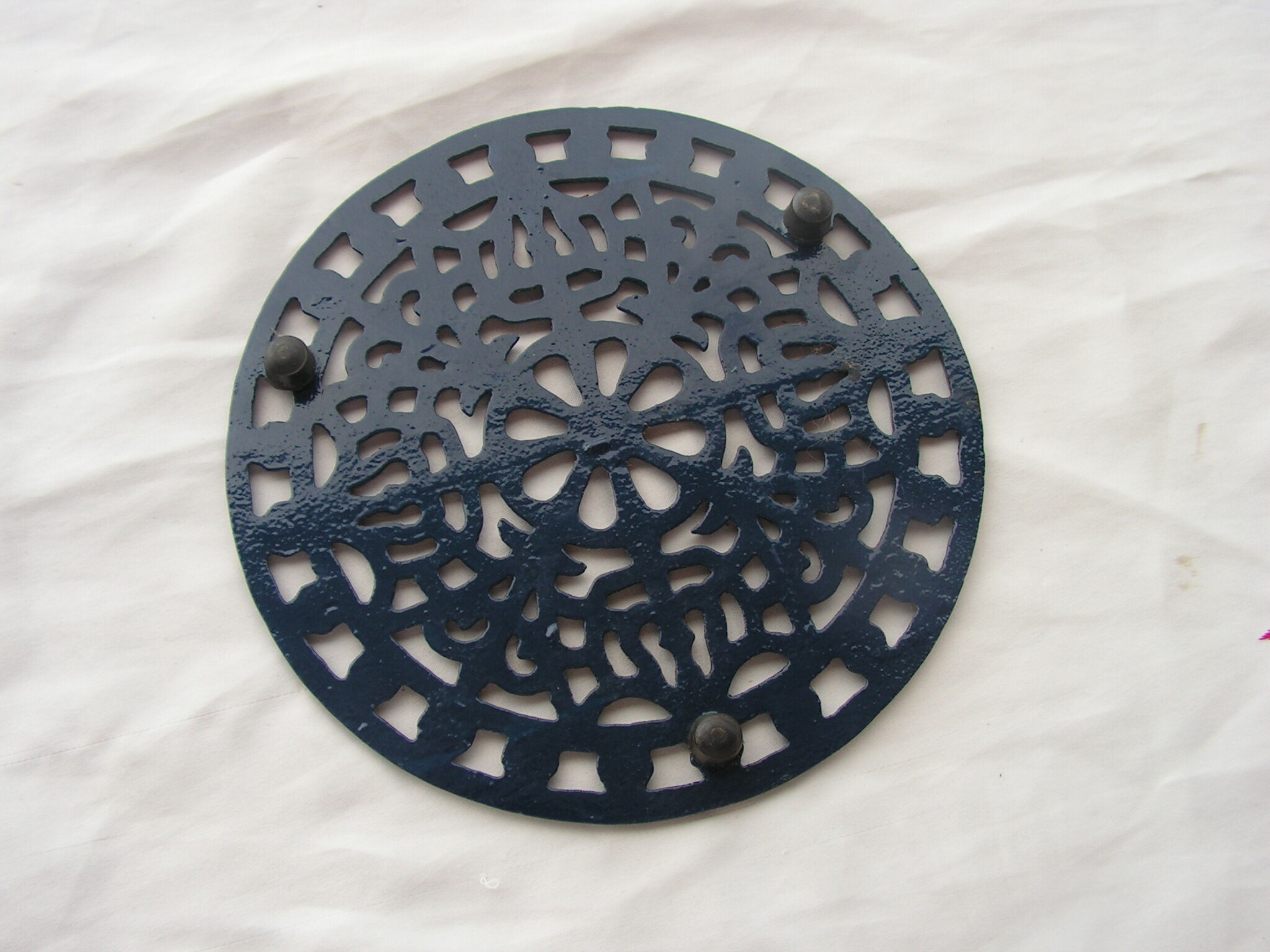 Blue cast iron underside