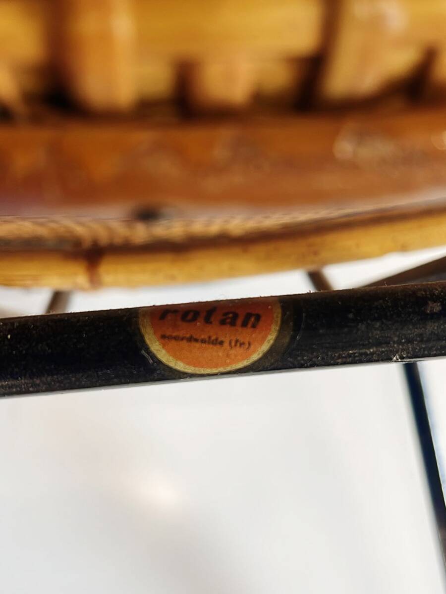 Vintage rare Dutch design rattan dinner chairs Dirk van Sliedregt