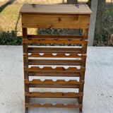 Solid wood wine rack bottle storage with drawer