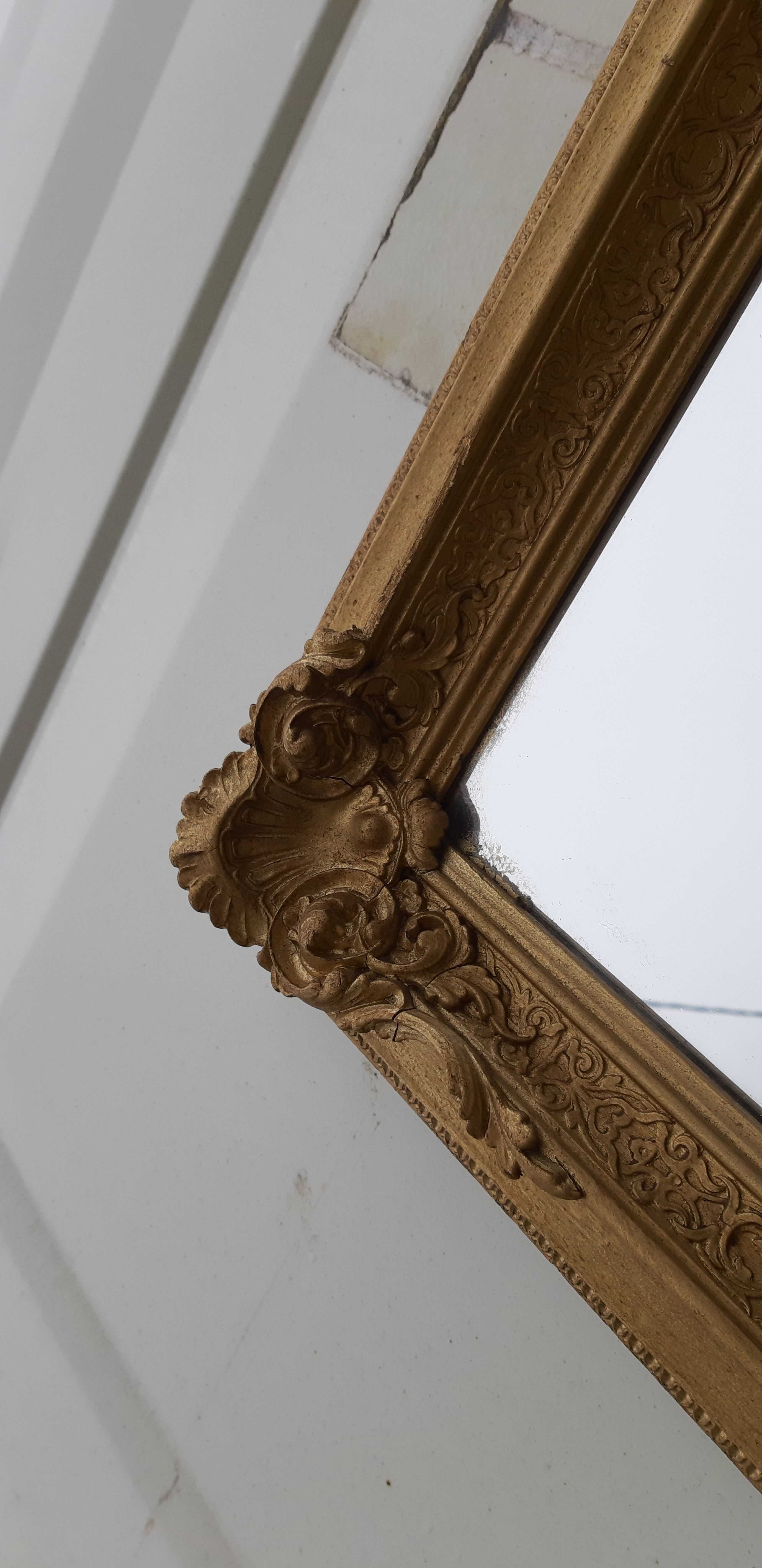 Mirror wood and stuk gilded 19th 94x60cm
