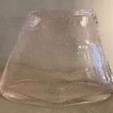 Trapezoidal vase in blown and bubbled glass