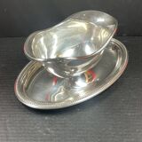 Saucière en métal argenté Christofle modèle Perles XXème