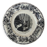 Talking plate Creil and Montereau Lebeuf Millet & Cie