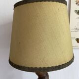 Antique lamp in twisted turned wood