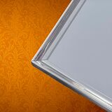 Vintage rectangular mirror Deknudt – polished aluminium frame – Belgium 1970s