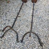 Duo of large candle holders