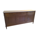 Sideboard 3 doors in mahogany style Louis XVI marble top