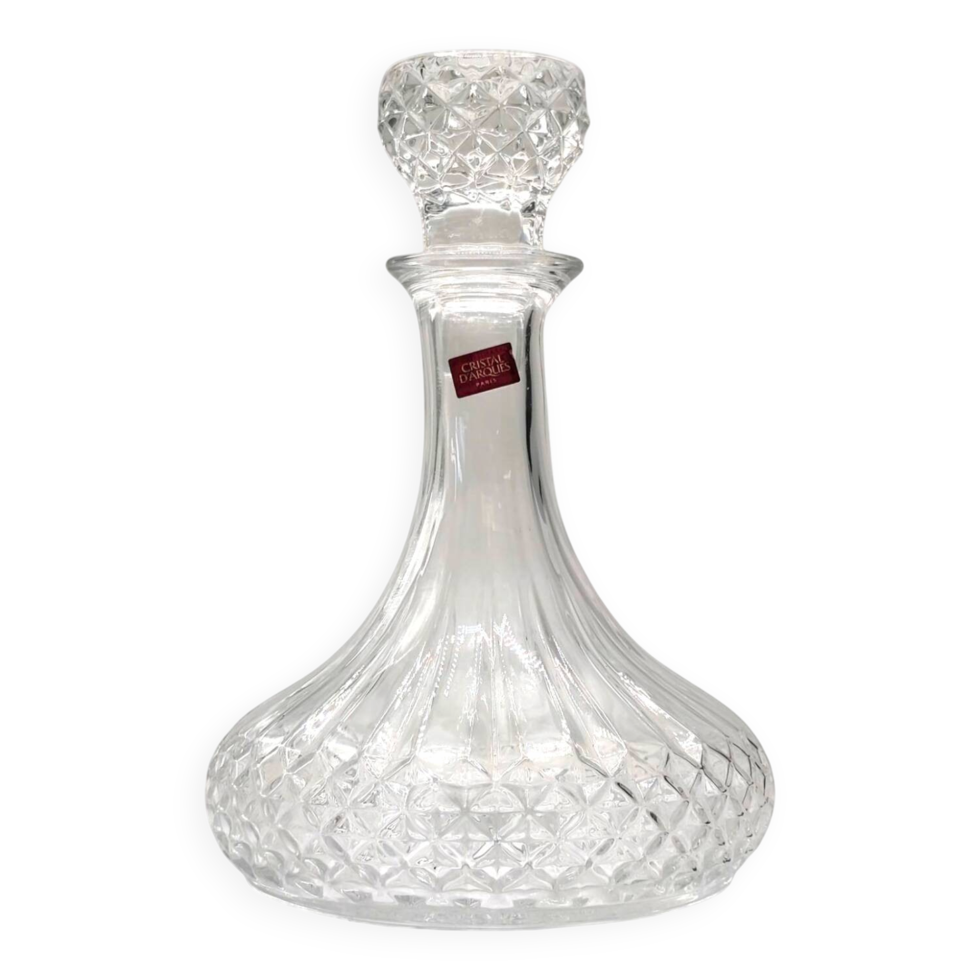 Vintage 1970s Cristal d'Arques Decanter - Diamond Cut