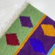 Off-white Moroccan rug with colorful patterns, 250cm x 150cm