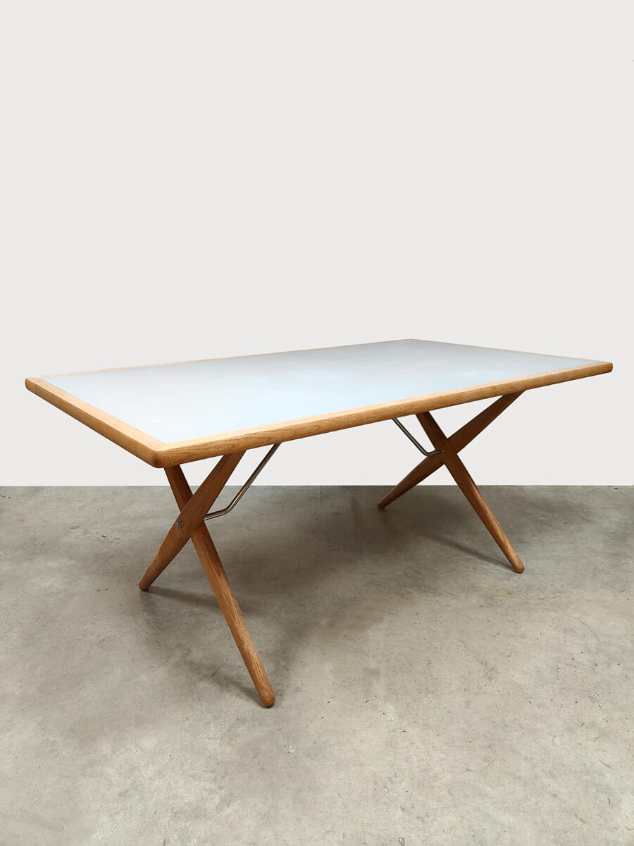 Vintage Hans J. Wegner sawhorse dining table AT303 Andreas Tuck