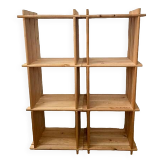 Set of wooden shelves on legs