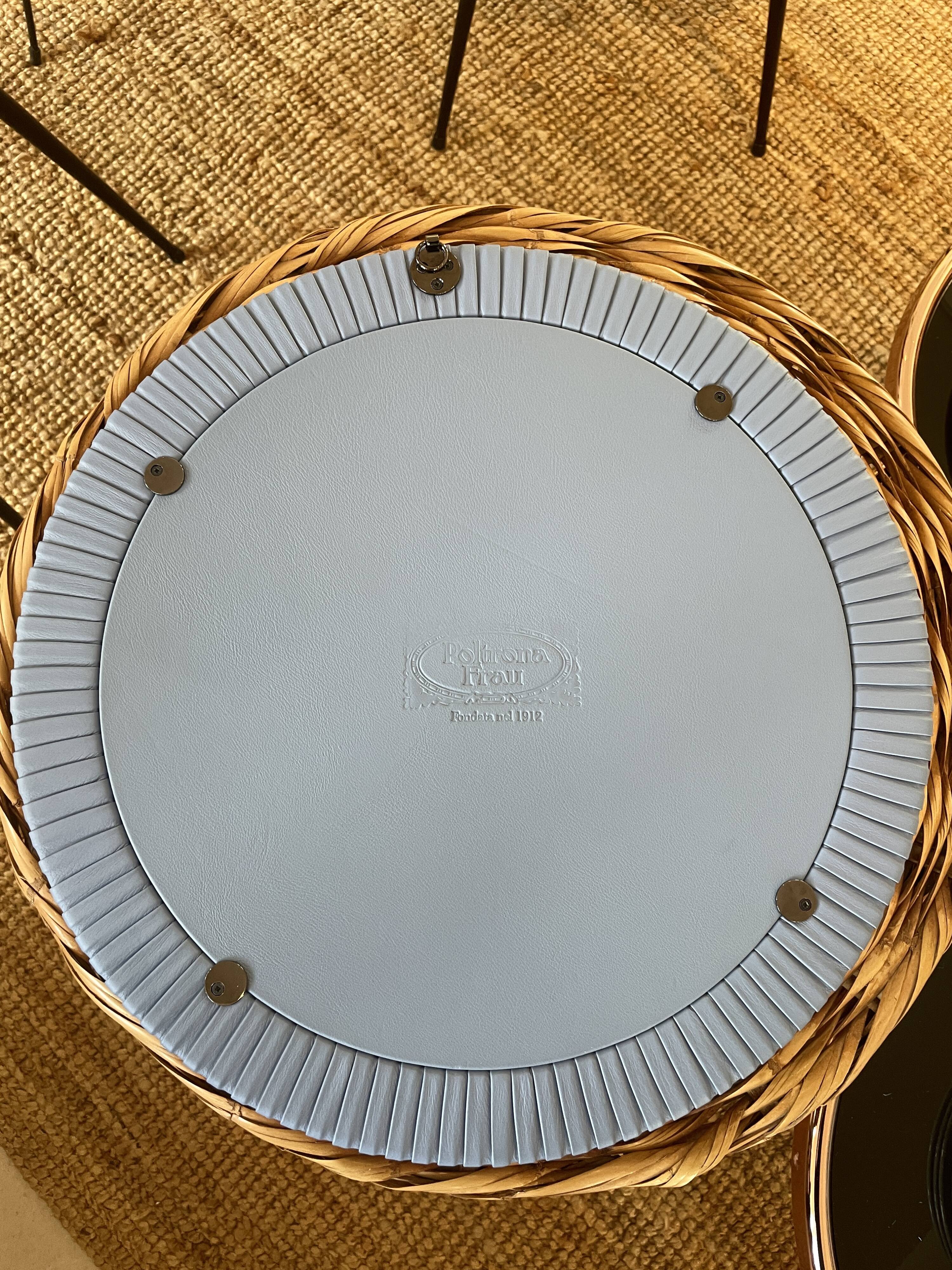 Poltrona Frau pleated leather mirror