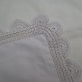 old large pillowcase in thin white monogrammed canvas