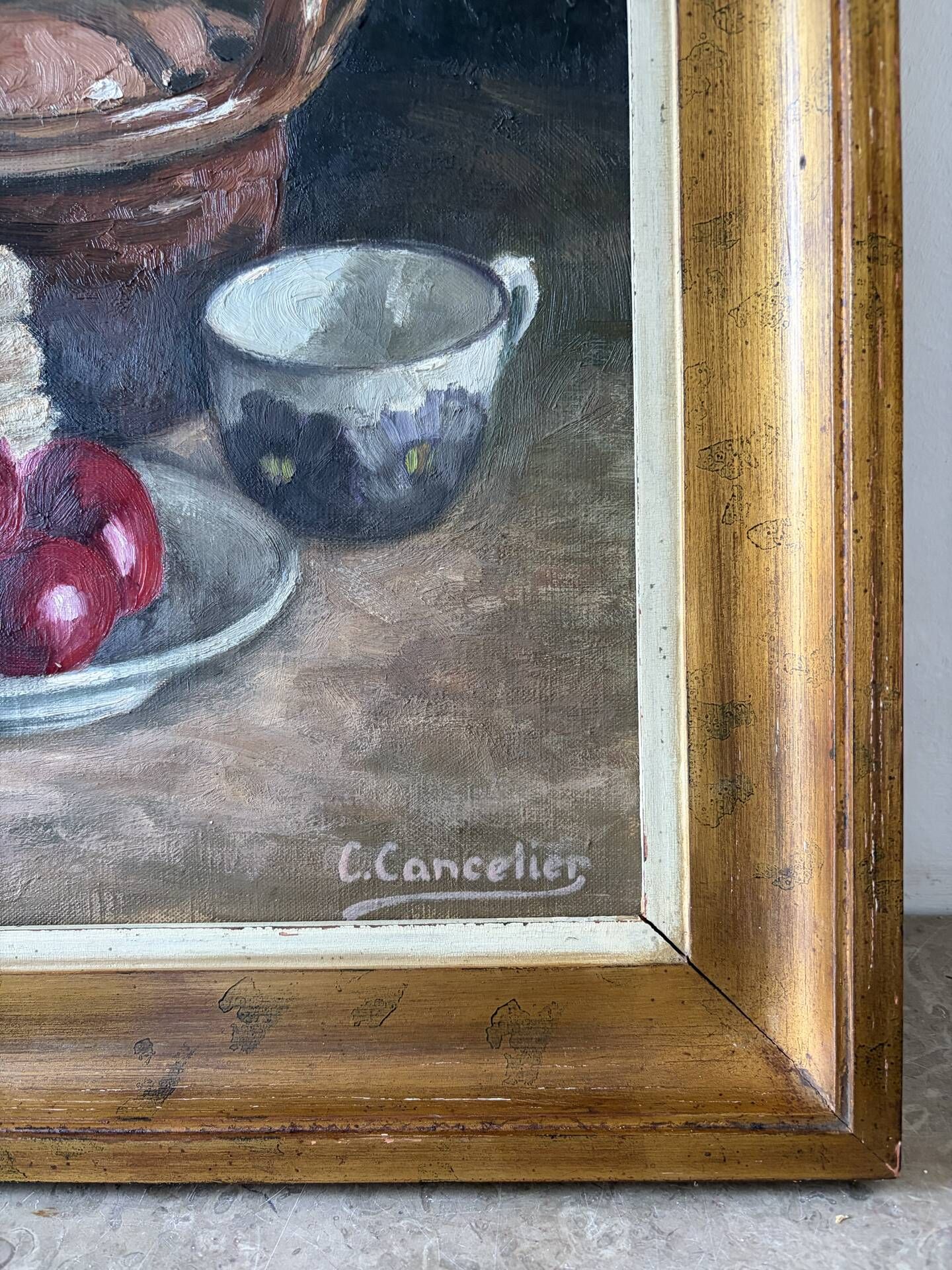 Nature morte aux asperges, huile sur toile signée