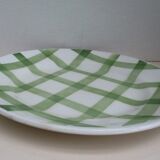 Old round dish Moulin des loups Orchies green tiles