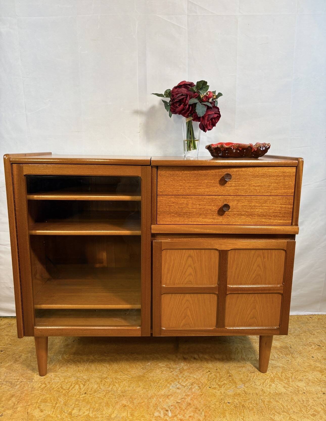 Mid Century Retro Teak Music Cabinet by Nathan Circa 1960 Record cabinet