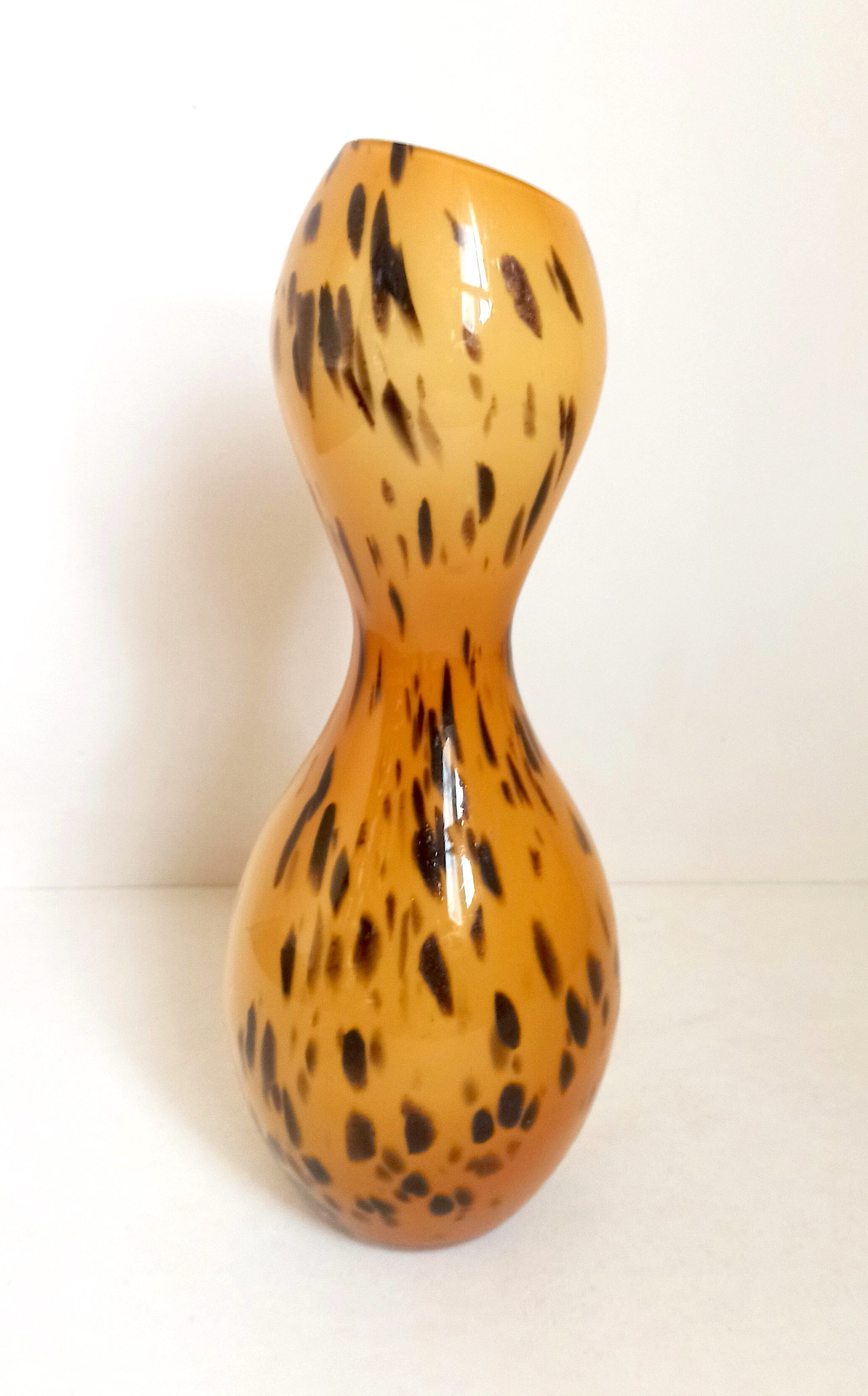 Vase Murano années 60 motifs léopard