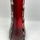 Ruby red glass vase 50 cm with clear Murano style applied decoration