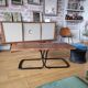 Industrial metal and wood coffee table