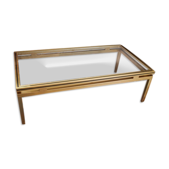 Pierre Vandel Paris design 1970 design gold metal coffee table