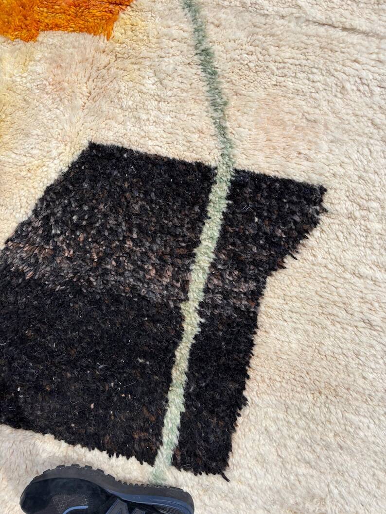 Grand tapis marocain - tissé à la main en pure laine berbère - 3X2m