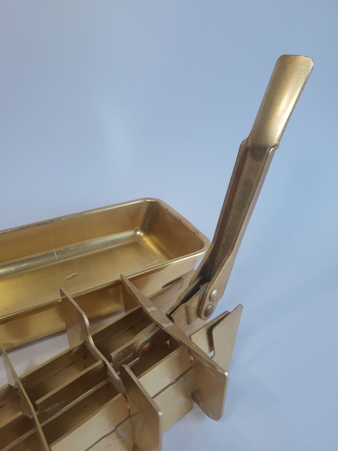 Old ice cube tray Quickube gilded metal 60s vintage