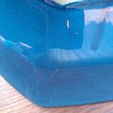 Blue ethnic dish or salad bowl