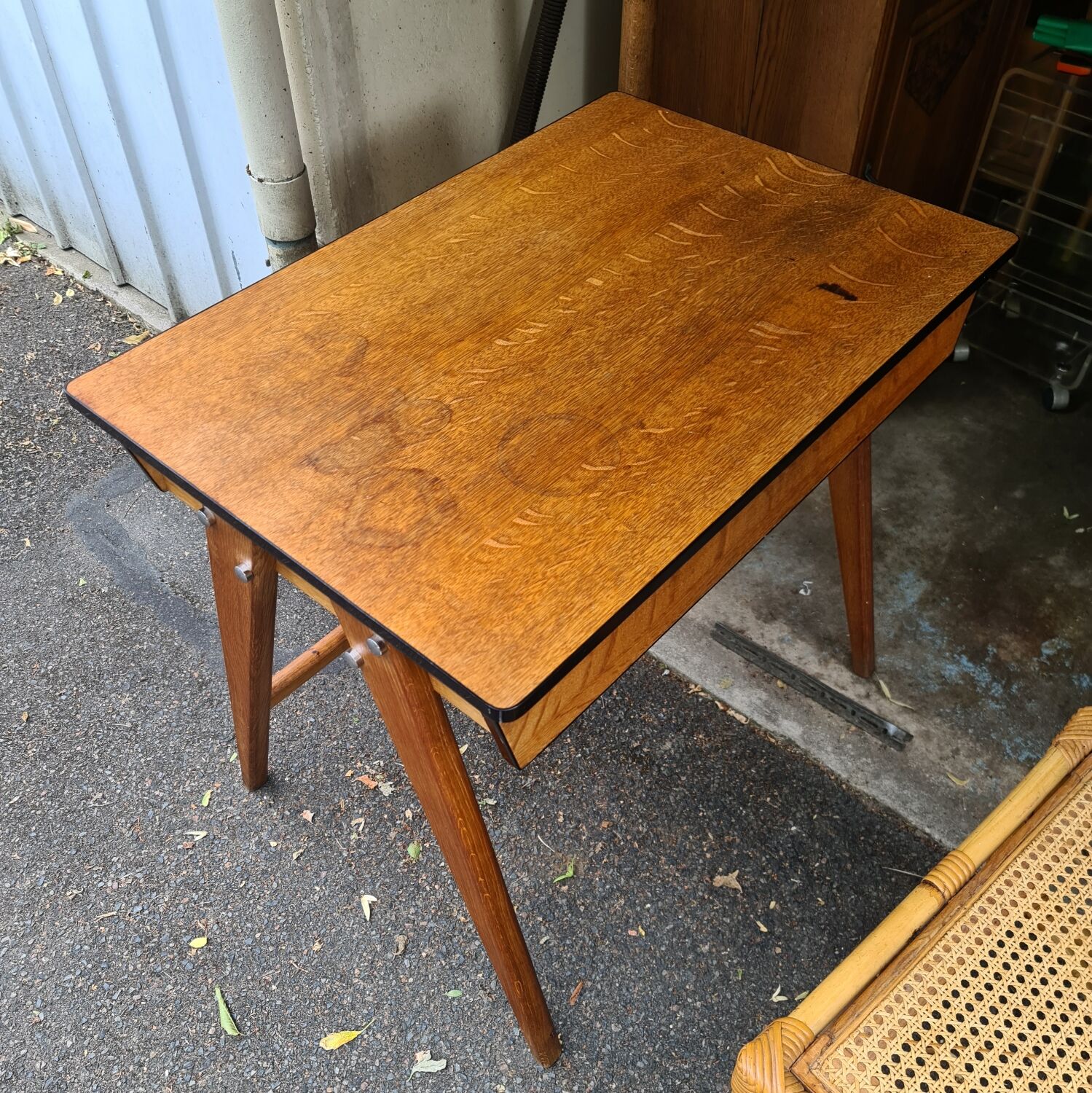 Bureau vintage 1960 scandinave pied compas