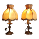 Paire de lampes de chevet/ à poser - bronze doré