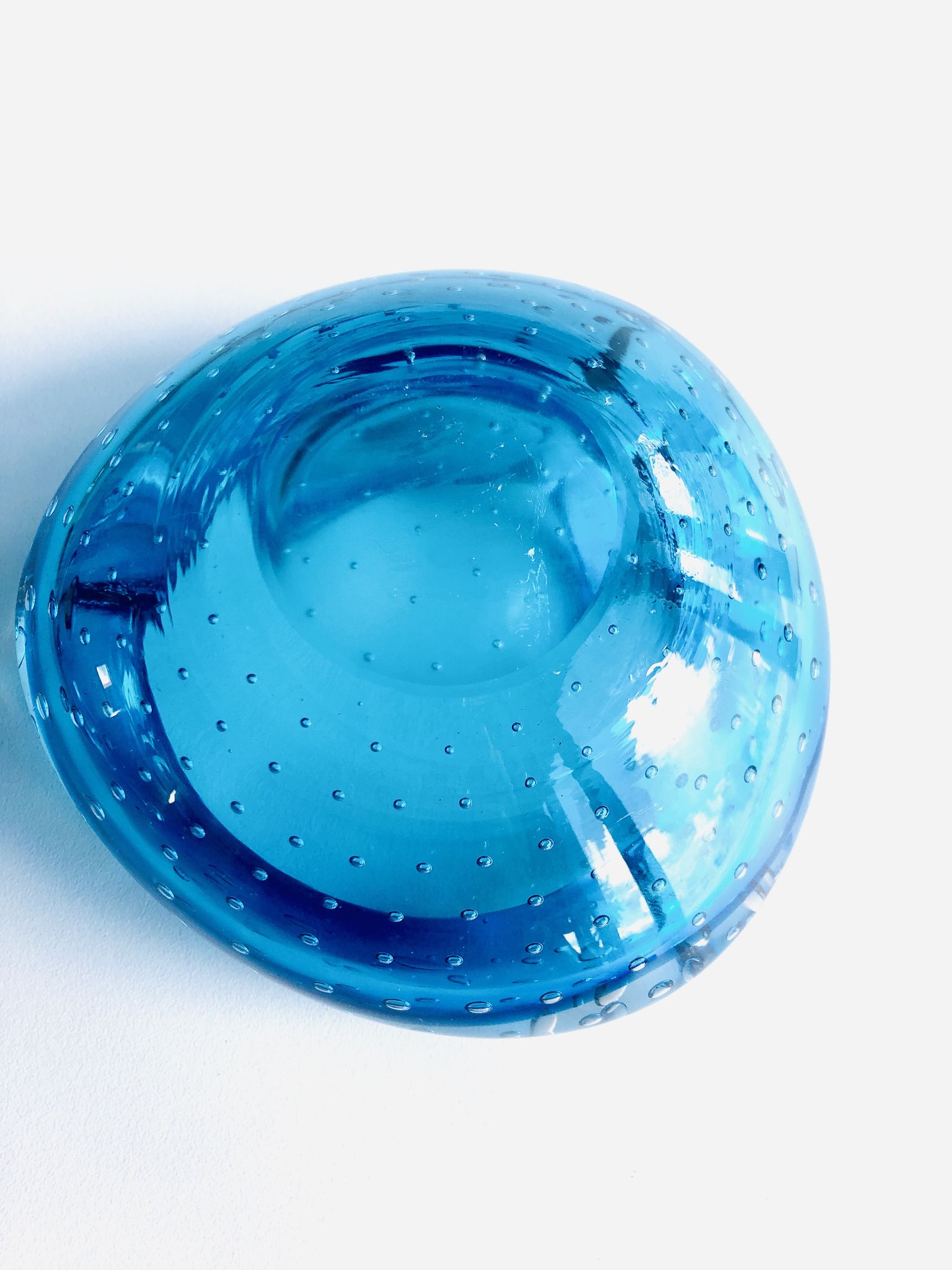 Ashtray or empty Italian vintage glass pocket from Murano bullicante, 1970