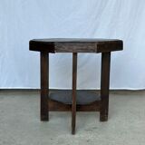 Pedestal table or small octagonal side table quadripod base with modernist spacer