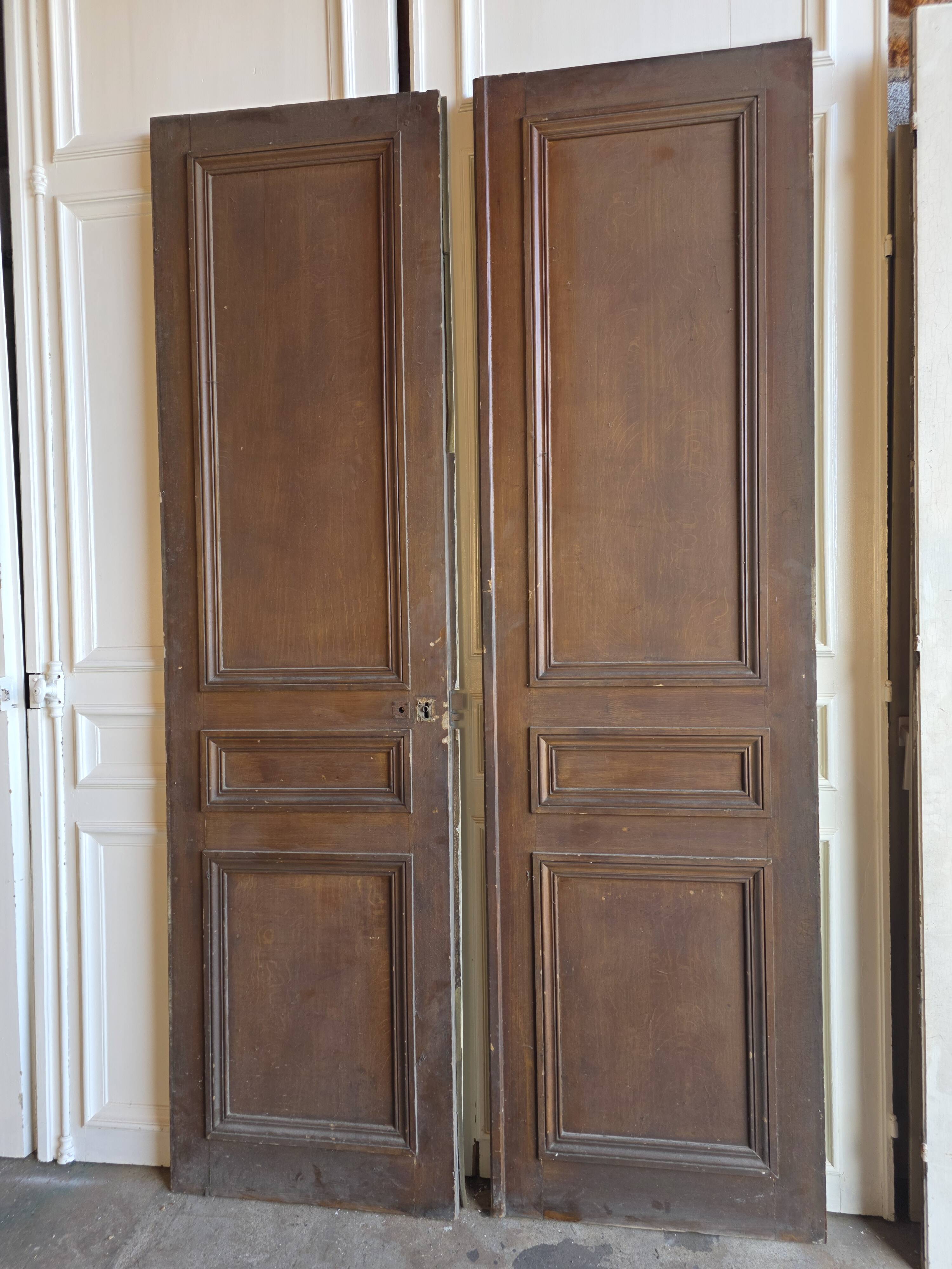 3 paires de portes de séparation du XIXème s.