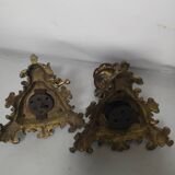 Bougeoirs en bronze avec grappes de raisins (la paire )