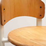High chair in beech and white