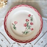 Old flat plates mismatched in earthenware