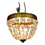 1-light bronze and crystal ceiling light