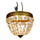 Plafonnier 1 lumière bronze et cristal
