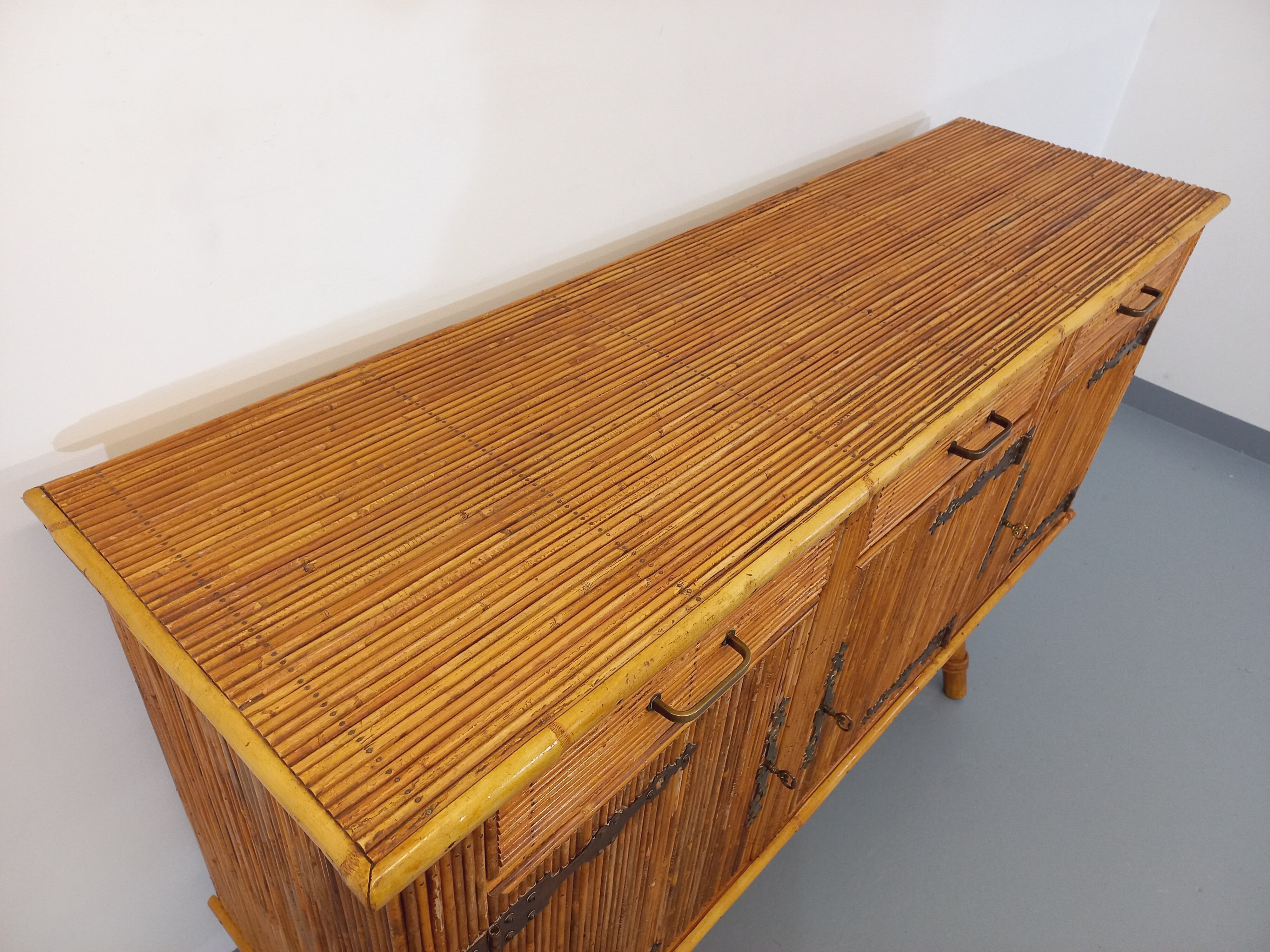 Vintage rattan sideboard from the 50/60s