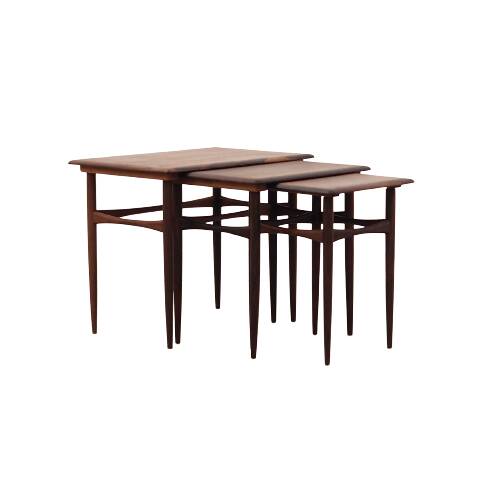 Set of three rosewood tables, Danish design, 1960s, production: Denmark