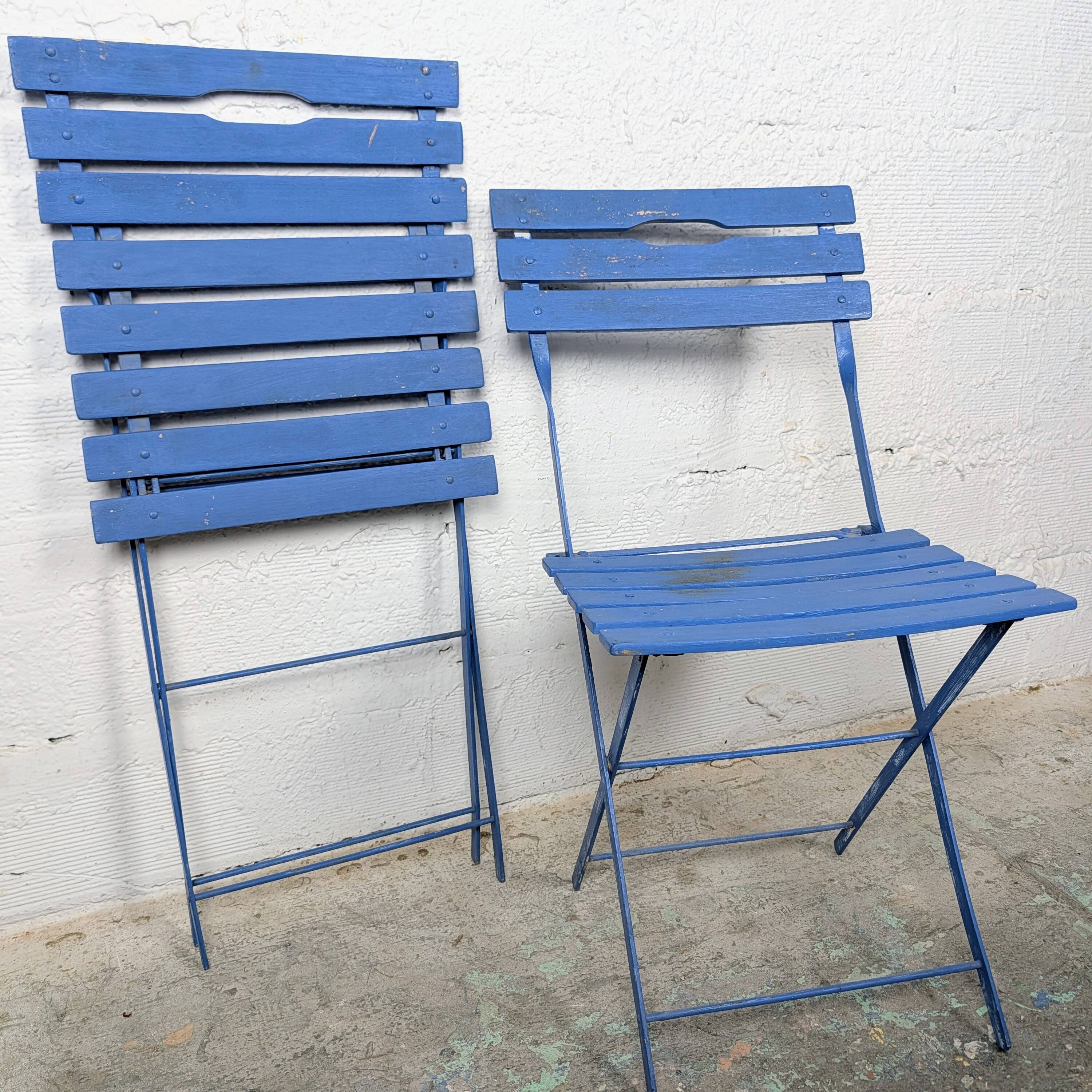 Pair of folding garden chairs
