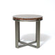 Art-deco style side table in palm wood and steel base