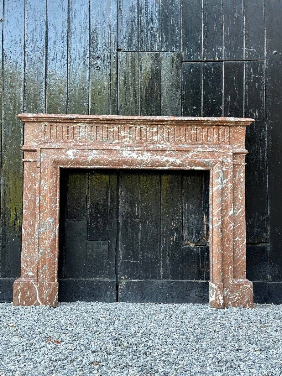 Napoleon III Louis XIV Style Fireplace In Red Rance Marble Circa 1880