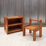Baumann chair and shelf set for children, vintage