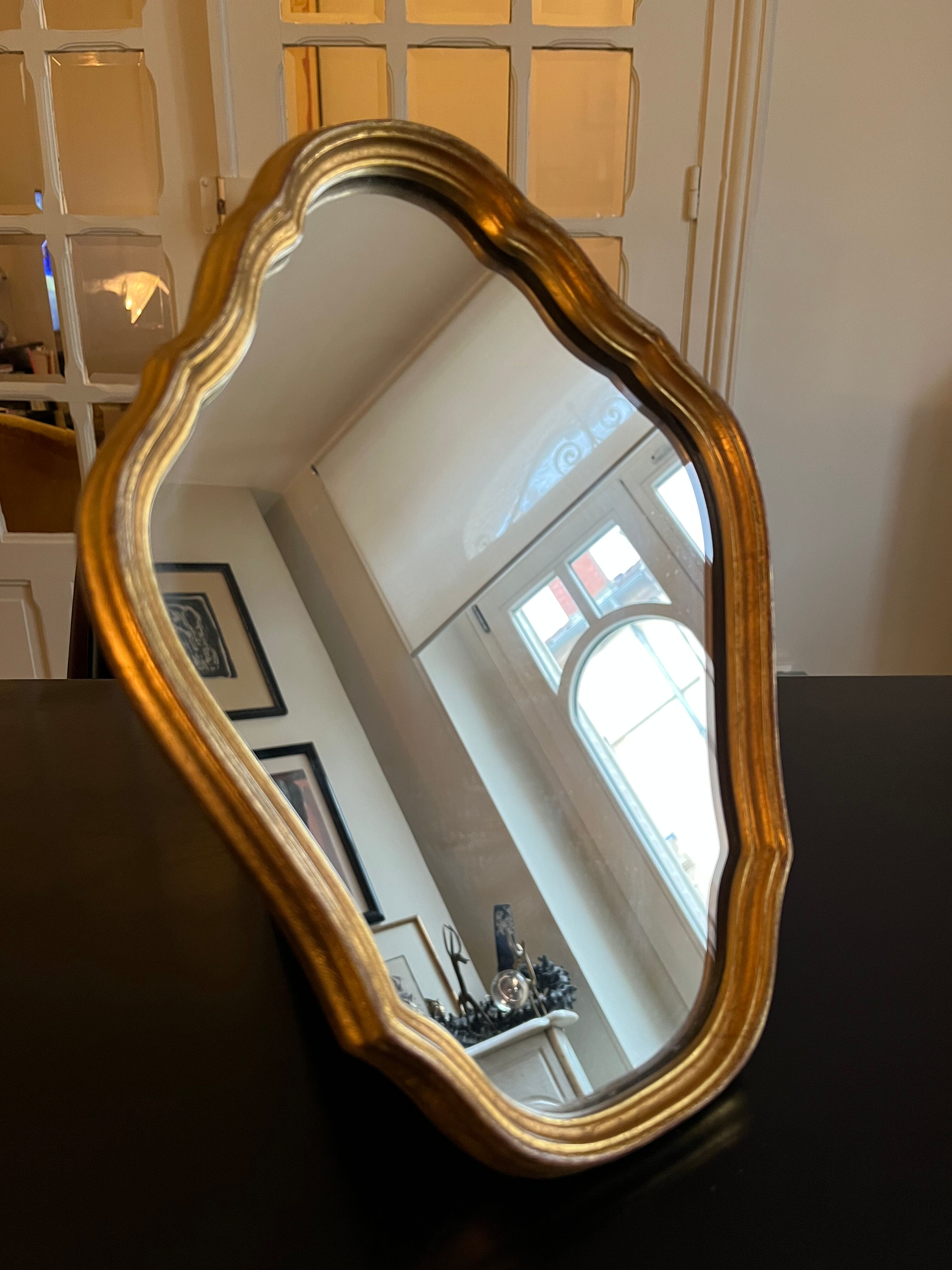 Gilded wooden table mirror