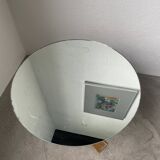 Art deco mirror pedestal table in walnut 1930